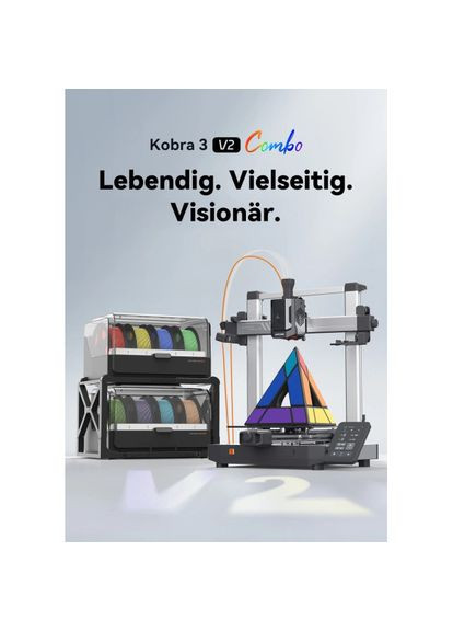 3D-принтер Kobra 3 V2 + 4 кг PLA-филамента радужного цвета Anycubic (358499272)