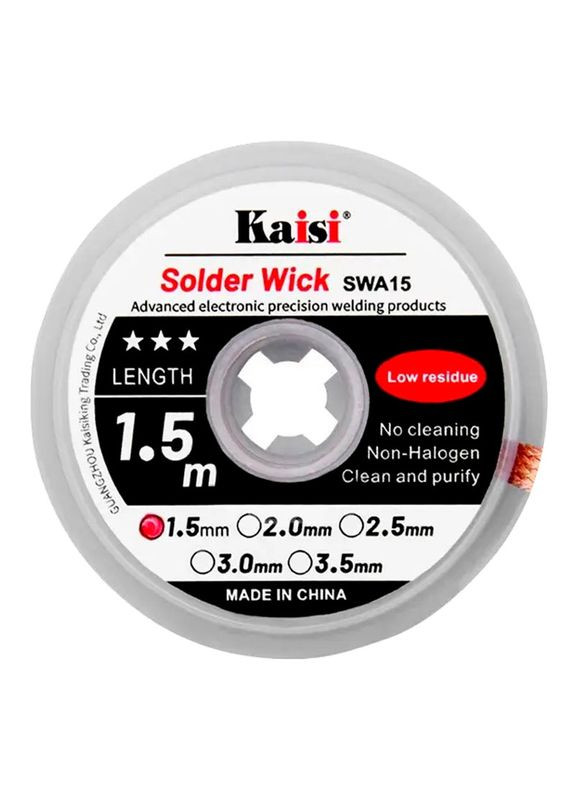 Обплетення для зняття припою 1515 / довжина 1.5 м / ширина 1.5 мм Kaisi (326806592)