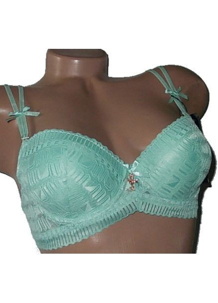 М'ятний бюстгальтер з ефектом пушап на чашку а з мереживом Milasi з кісточками