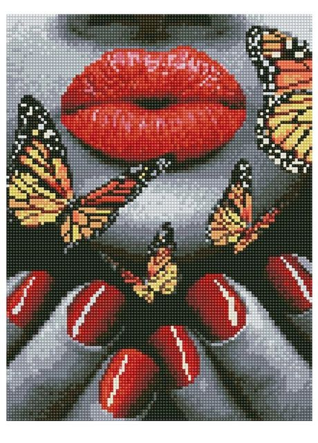 Алмазная вышивка Мозаика круглыми стразами Поцелуй для бабочек 30х40 Рисование камнями на холсте EJ1388 Rainbow Art (317902969)