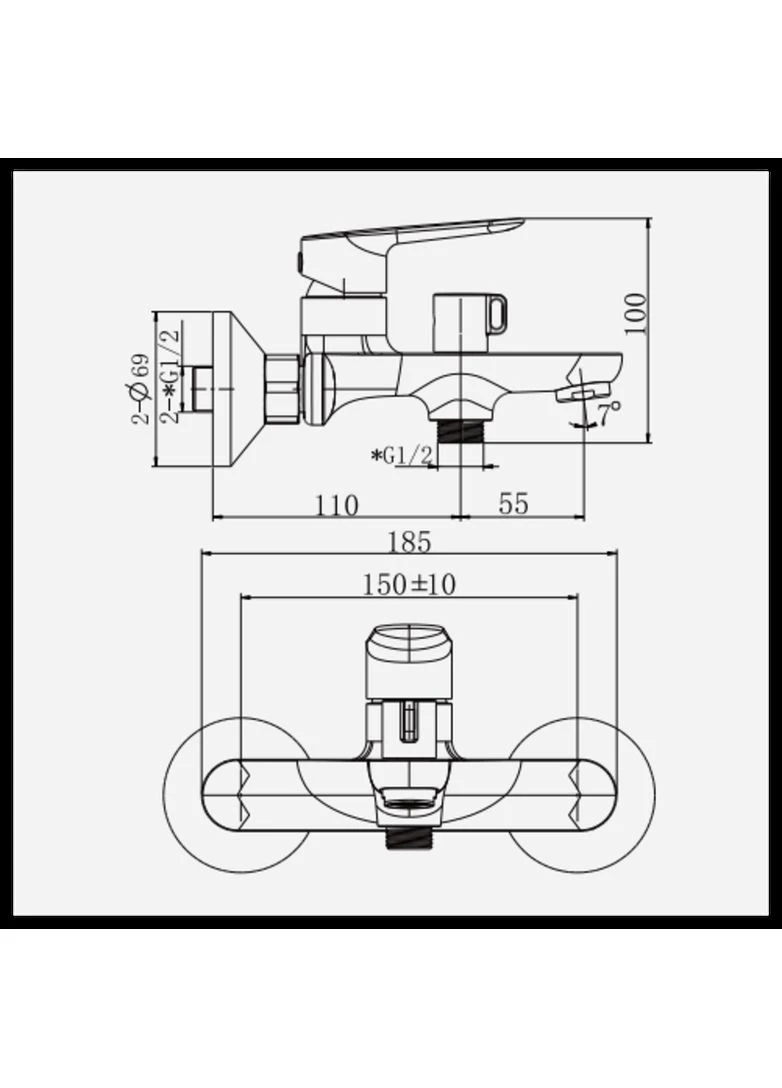 Змішувач для ванни Haiba Parma 009 (EURO) (HB9681) Haibo (399009132)