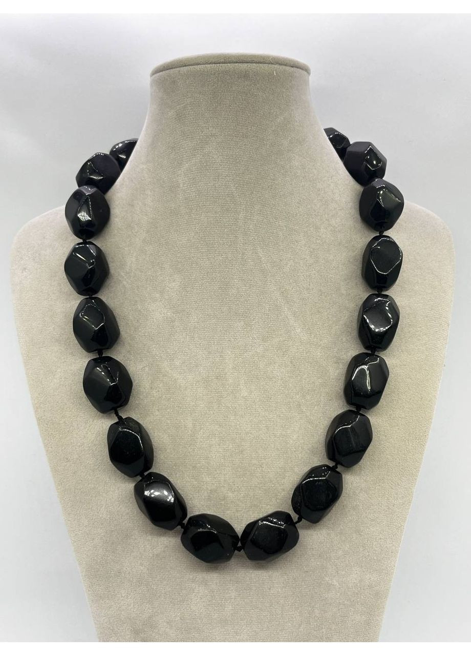 Намисто Агат 56 см Чорний (10288) No Brand (356109193)