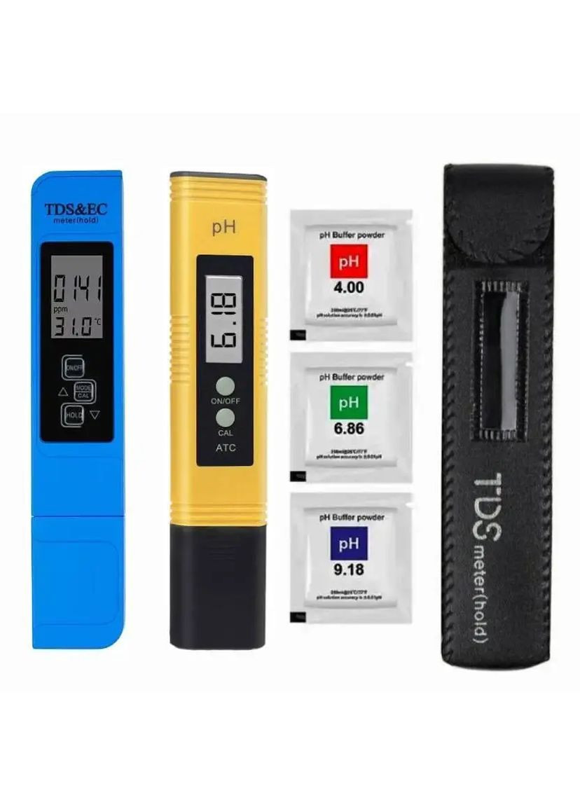 Комплект измерительных приборов 4 в 1, РН-метр + солемер / кондуктометр TDS / EC-метр E-1, набор 4 в 1, 3309772 No Brand (315719911)
