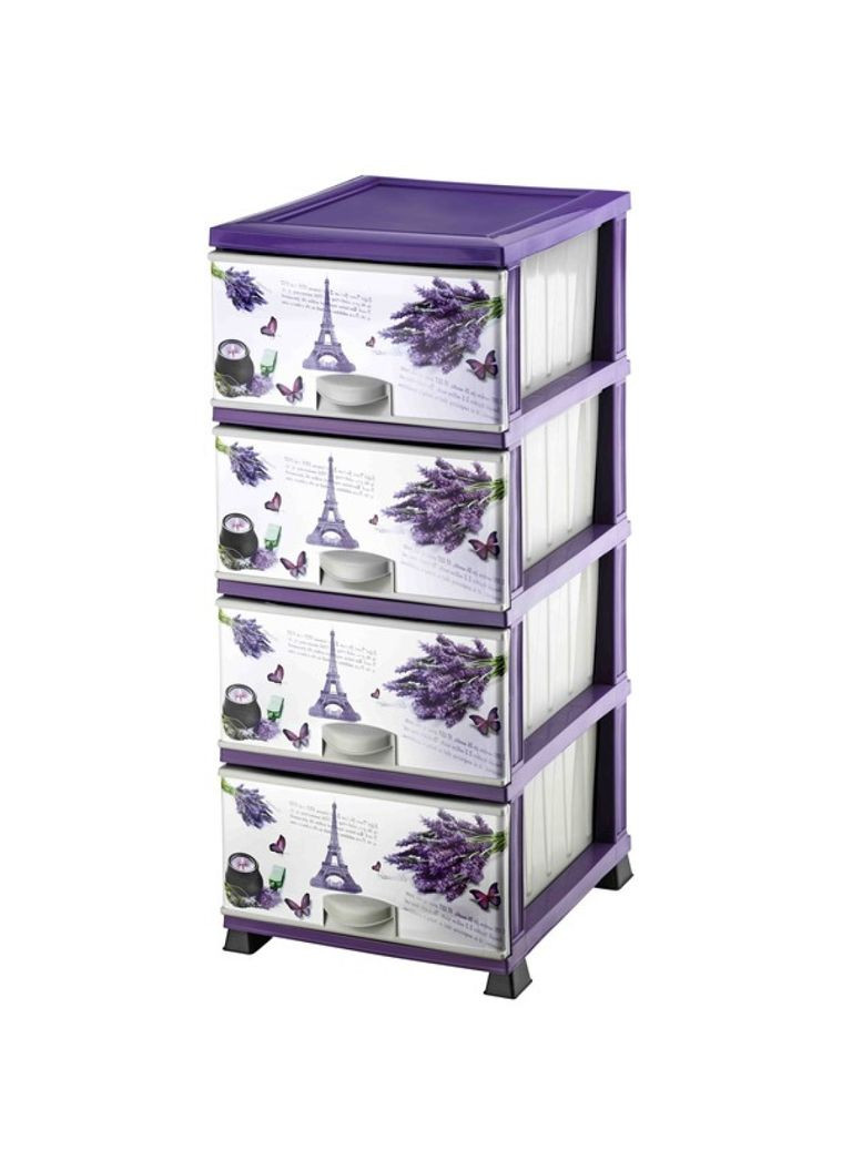 Комод пластиковый 37,5*46*90 + Корзина для белья 38*45*53 Париж Elif Plastik (345122317)