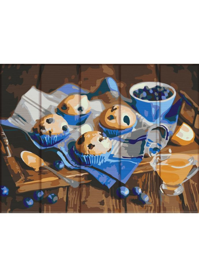 Картина по номерам по дереву "Сладости с черникой" ASW135 30х40 см Art Story (305314592)