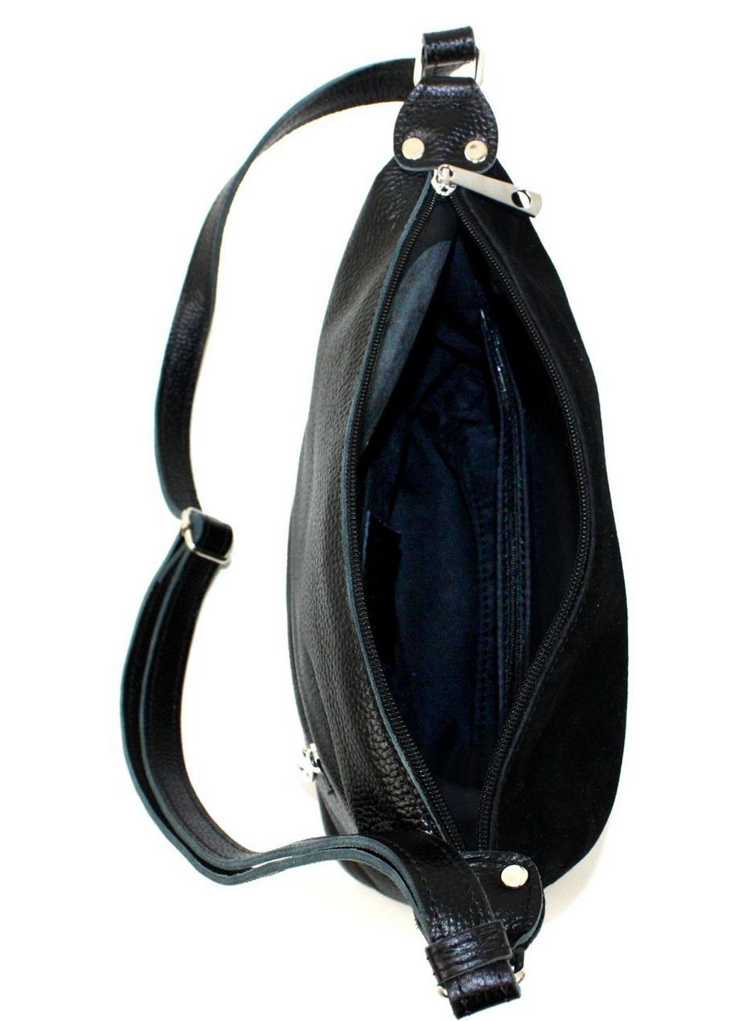 Женская сумка через плечо из кожи и замши 26х22х8 см Borsacomoda (289367647)