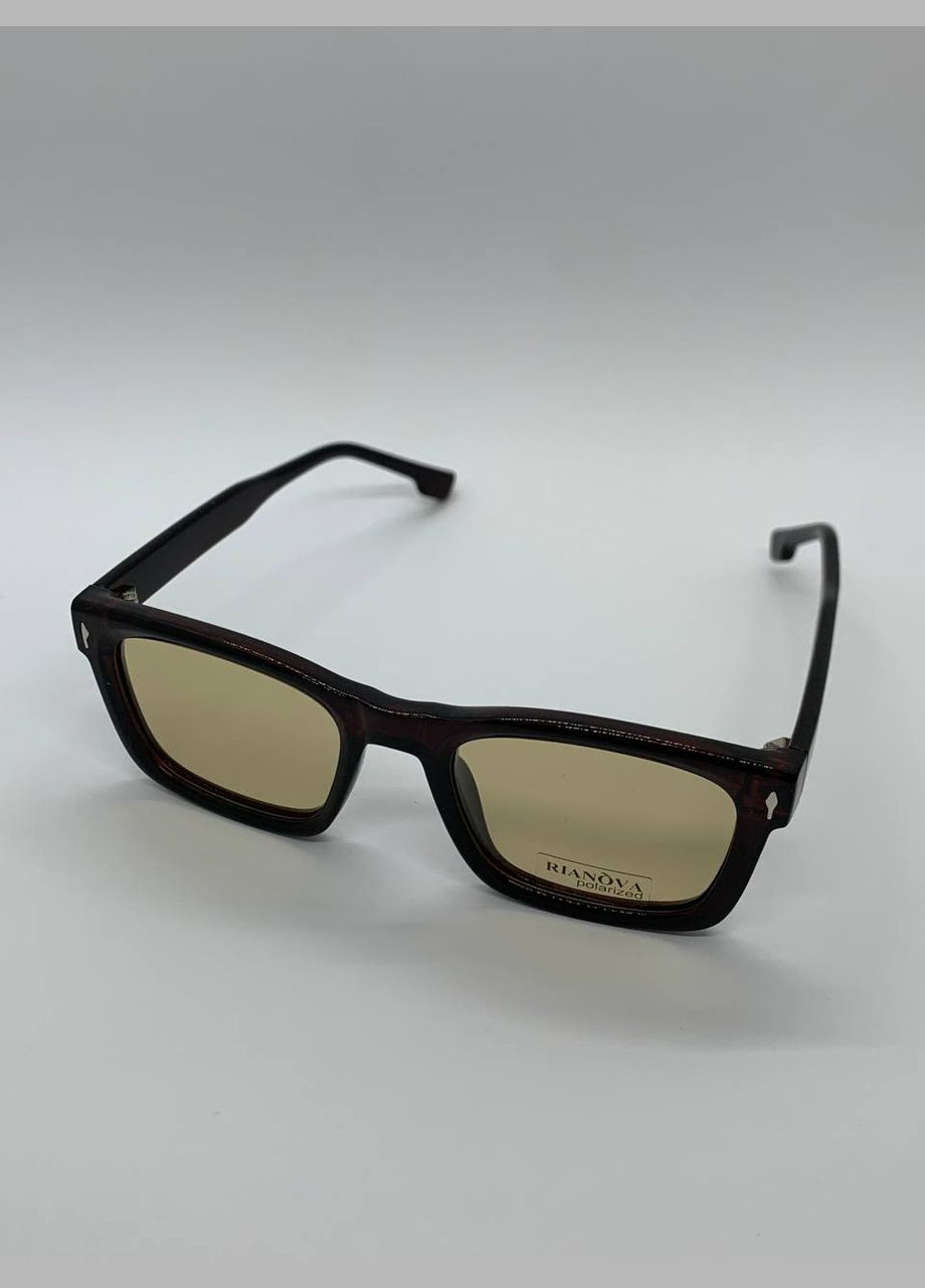 Сонцезахисні окуляри унісекс з поляризацією, UV-захистом та фотохромною лінзою-хамелеон, стильні окуляри в коричневій оправі No Brand (345702278)