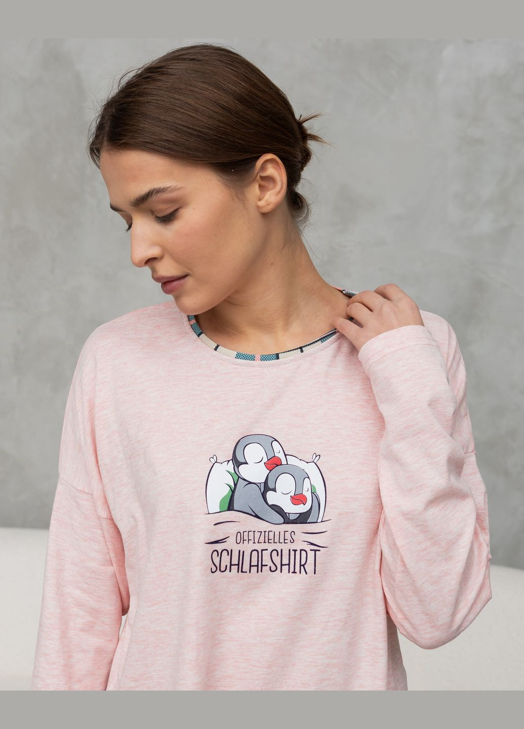 Персикова жіночий комплект зі штанами в клітку Nicoletta