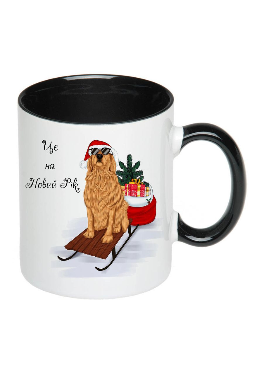 Чашка с принтом "Це на Новий Рік" / Кружка новорічна з собакою та подарунками 330мл ( ) (16745) No Brand (312487110)