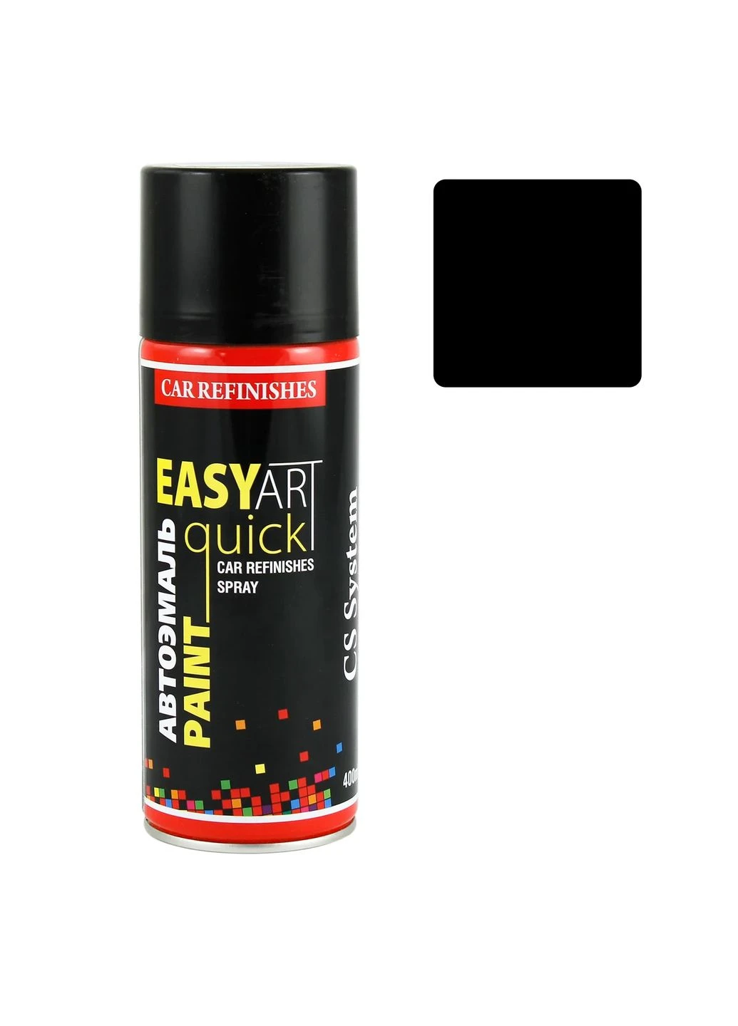 Эмаль автомобильная CS SYSTEM Easy Art Quick Paint 400 мл алкидная глянцевая черная 601 No Brand (401356662)