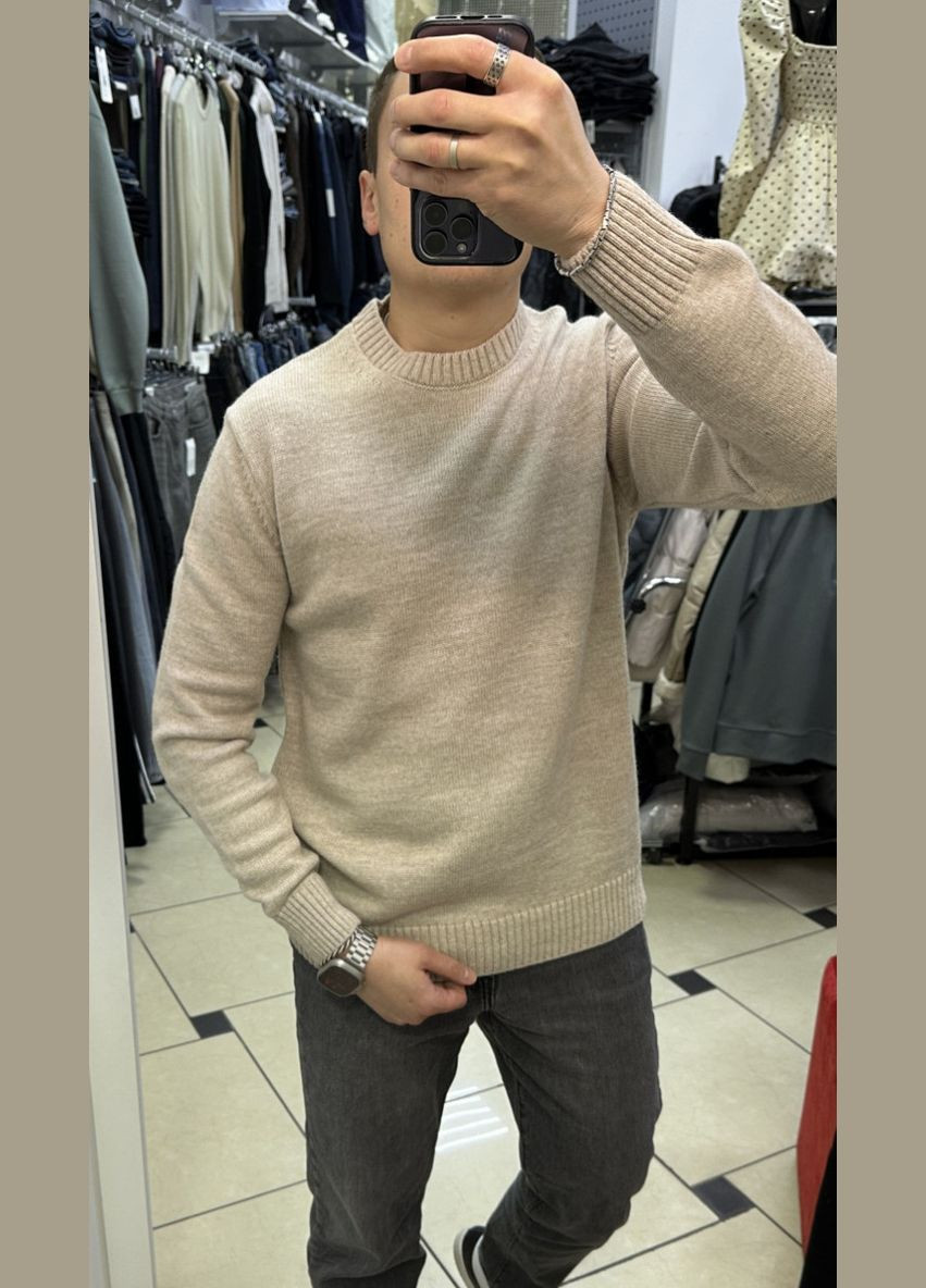 Бежевий зимовий светр Figo 7067 BG