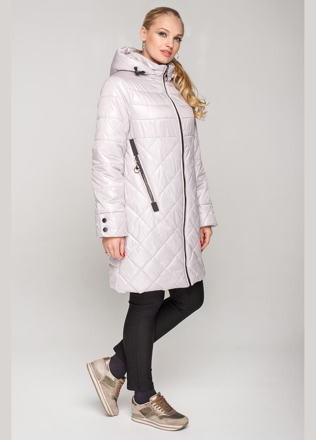 Перлове демісезонне Пальто Donna (01072-white50) MioRichi