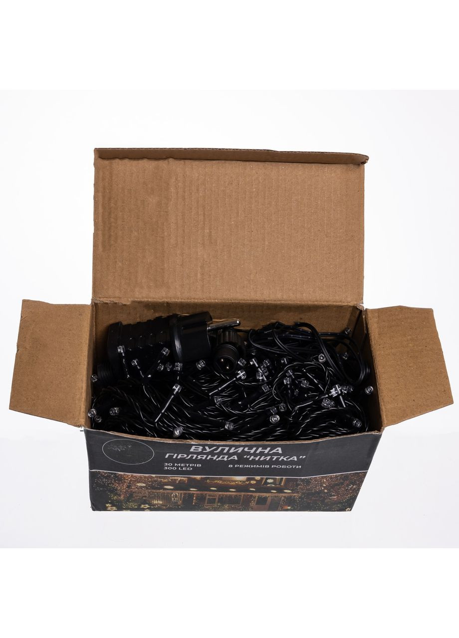 Гірлянда Нитка вулична 30 (м) 300 LED чорний провід Синій CF300L30MBBL Jooki (366037799)