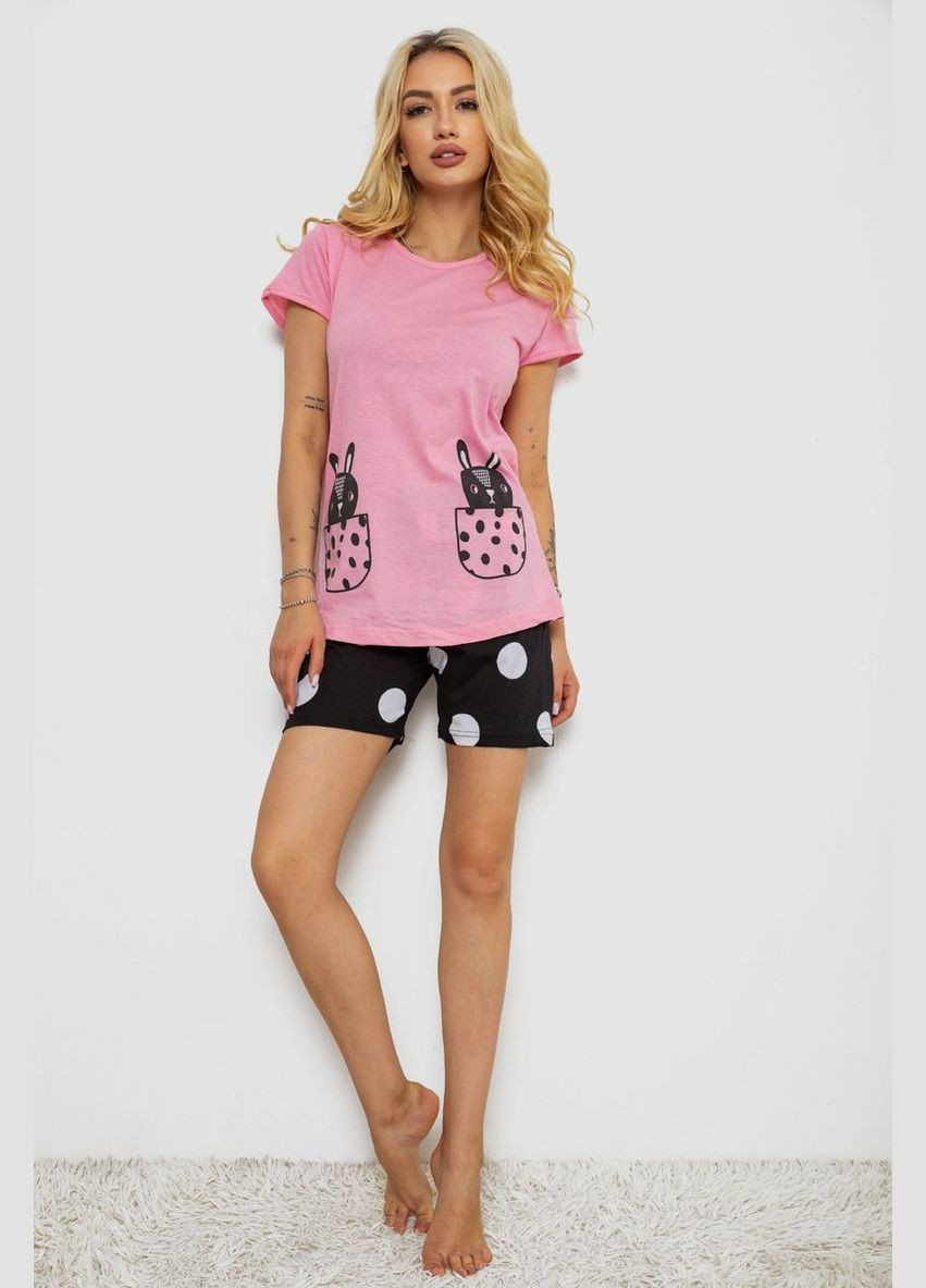 Рожева всесезон жіноча піжама з принтом Fashion