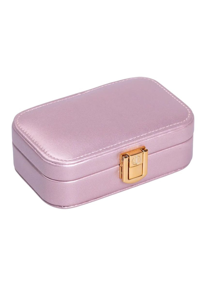 Шкатулка для украшений из экокожи розовая с застежкой органайзер для ювелирных изделий хранение драгоценностей ProDobro (364189830)