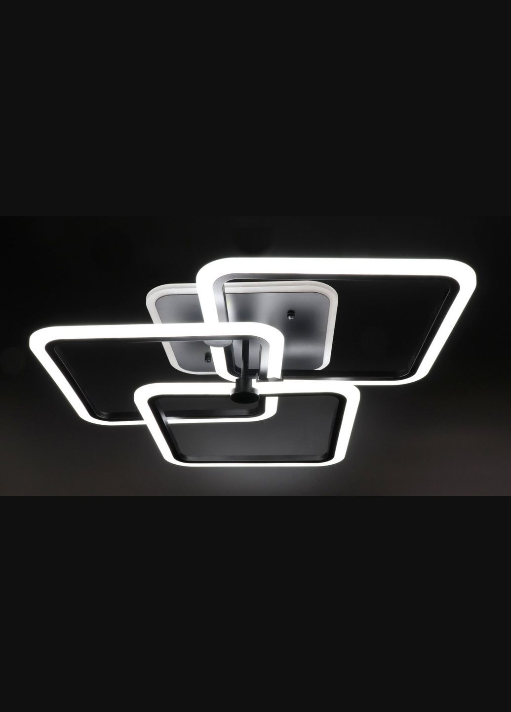 Люстра светодиодная потолочная LED светильник для квартиры на потолок лэд с пультом 25764 Черный 14х55х55 см. Sunnysky (364762970)