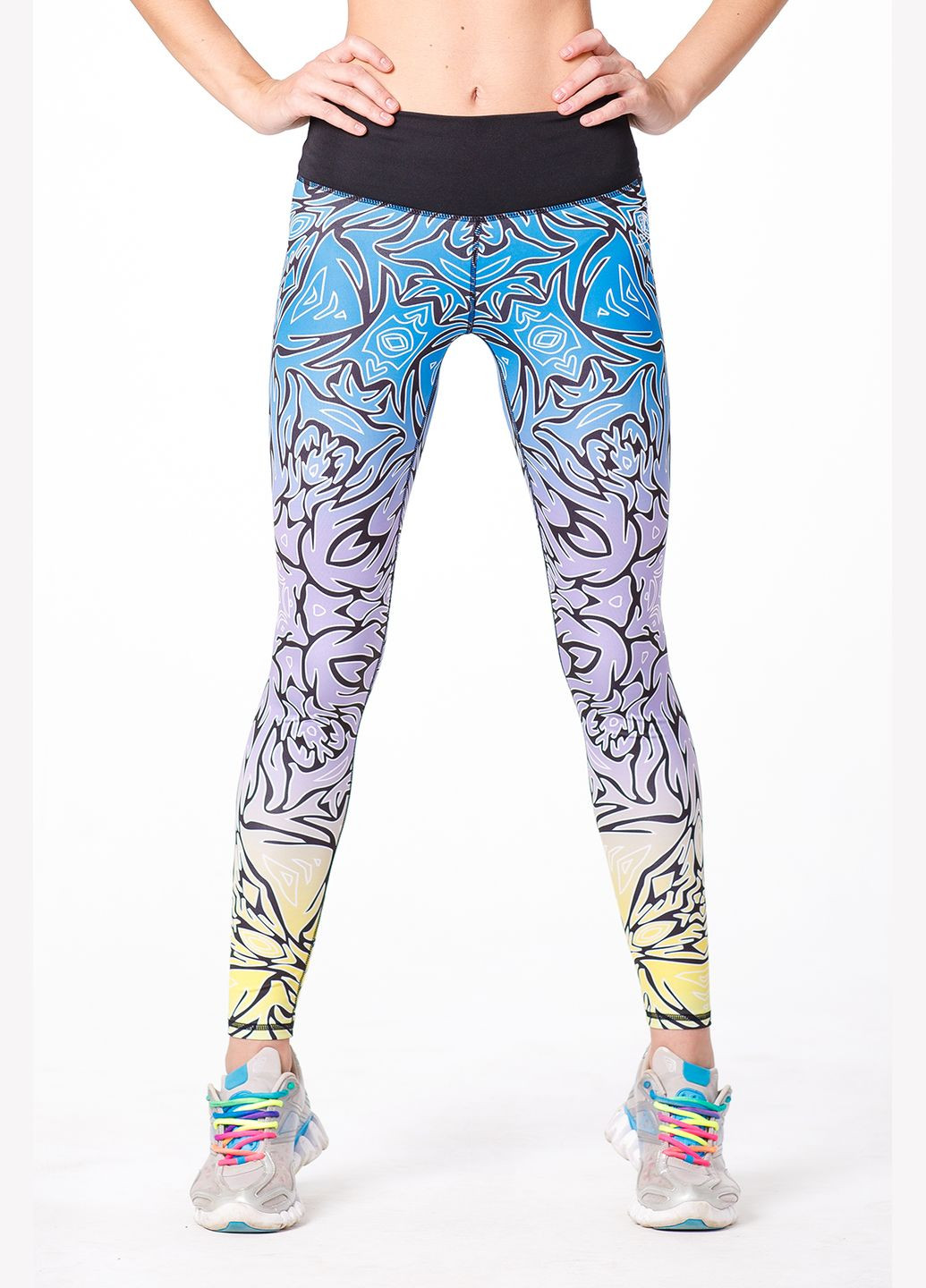 Синие демисезонные лосины сommonly frozen abstraction color blue (011464) Berserk Sport