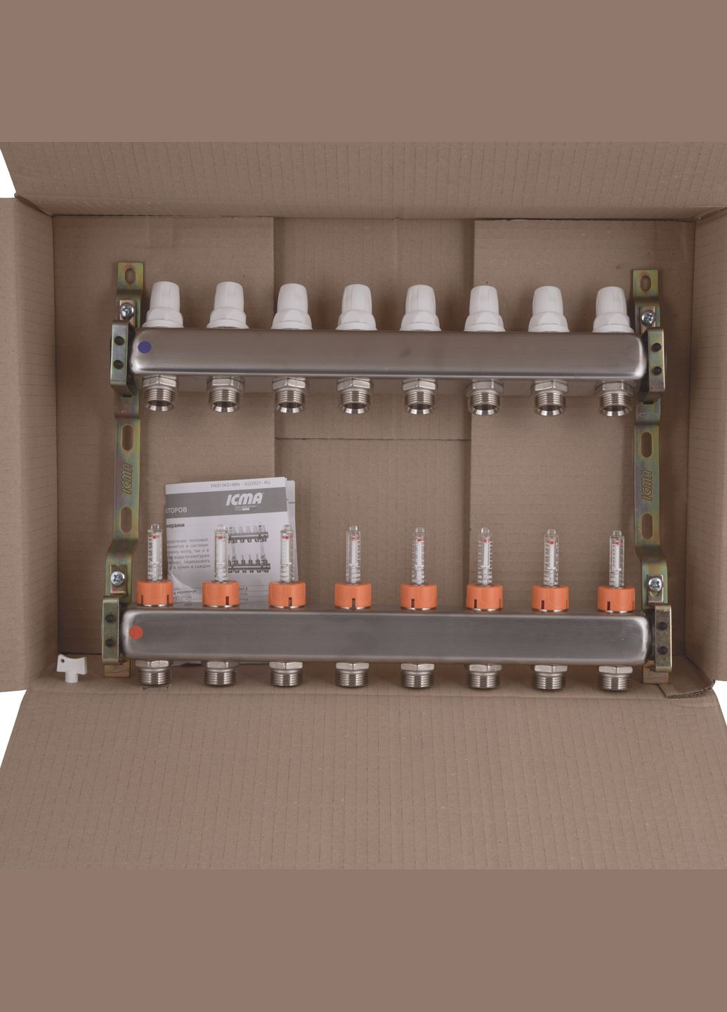 Колектор з витратомірами (нерж.) 1" х8 № К073 Icma 87K073179PL32QU (341326855)