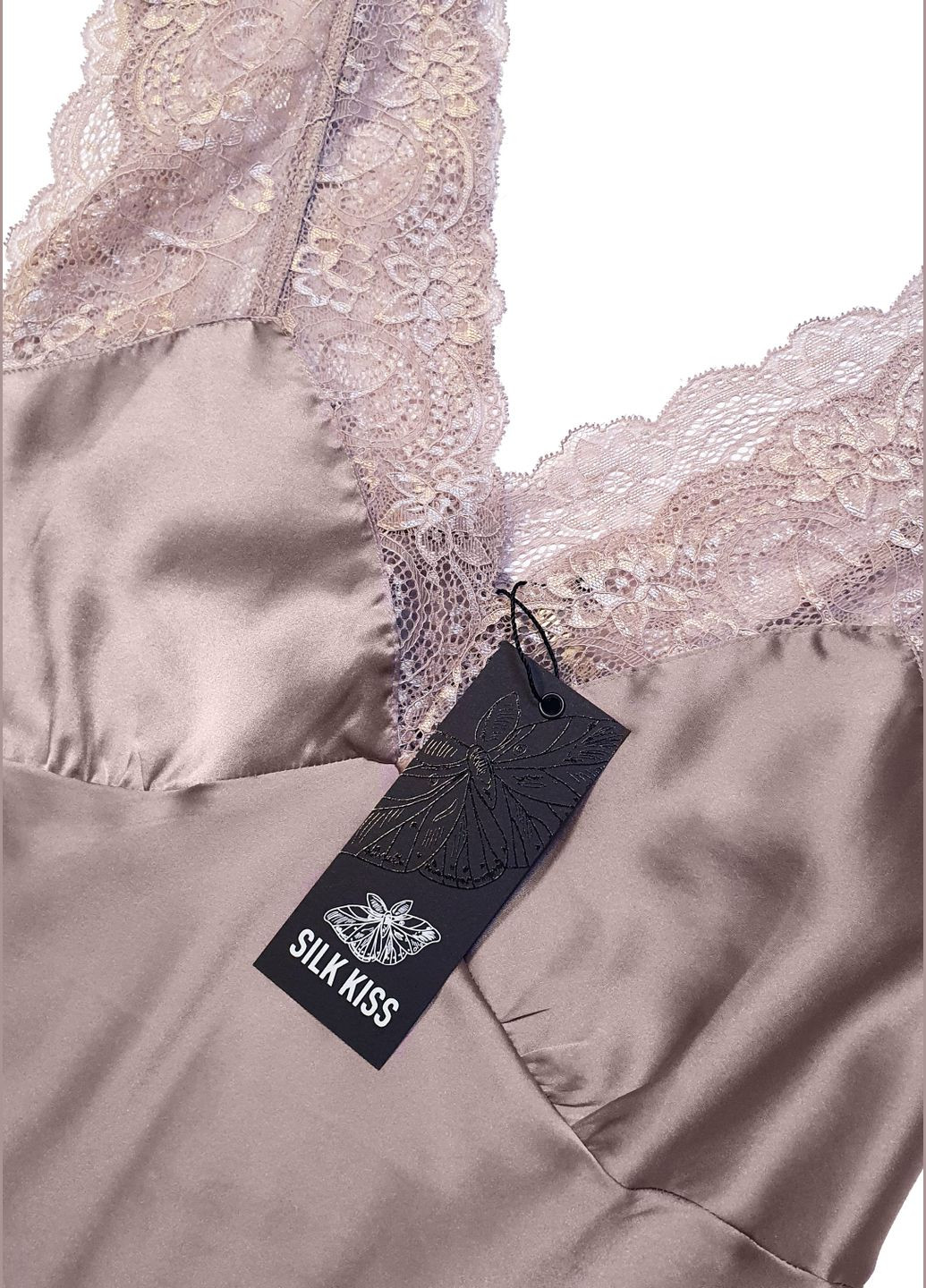 Нічна сорочка комбінація шовк Флоренція L Перлинно-бежевий Silk Kiss (285716651)