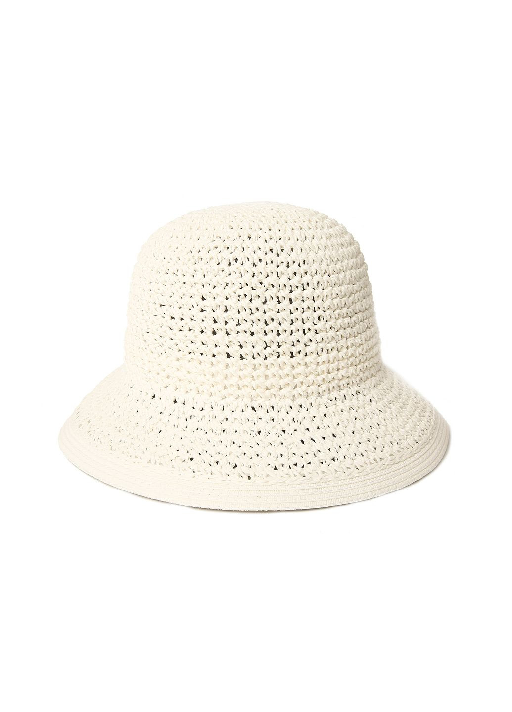 Шляпа с маленькими полями женская бумага белая CORA LuckyLOOK 376-459 (289478366)