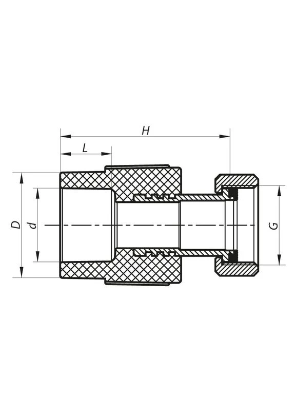 Муфта з накидною гайкою 32x1F PPR K0143.PRO,, для труб, Чехія, 132 одиниці в упаковці (KP0180) KOER (394585954)