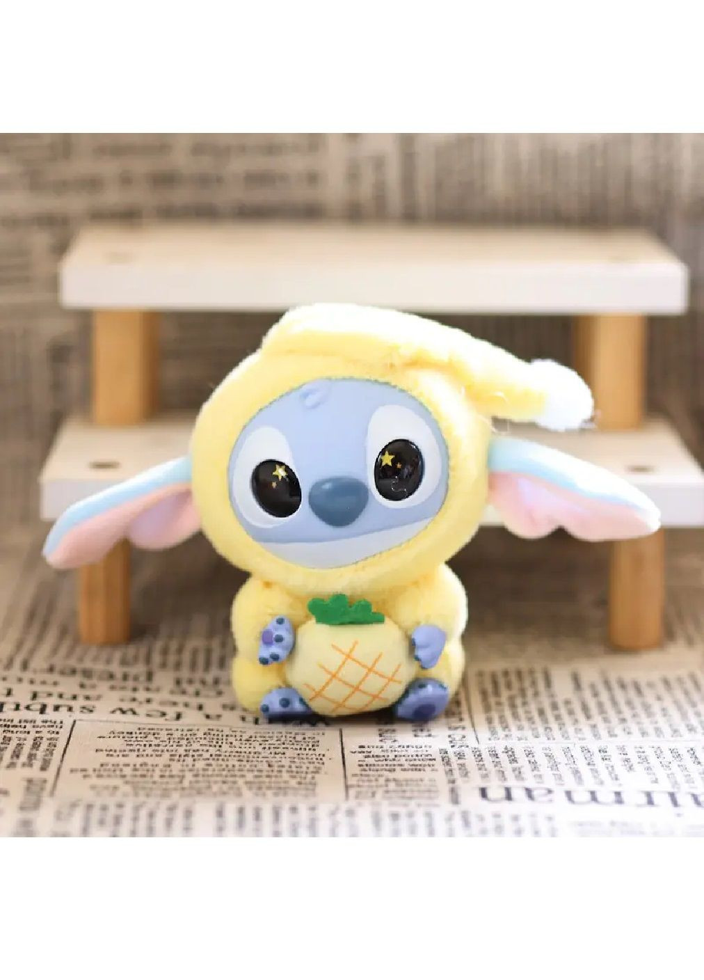 Мягкая плюшевая игрушка фигурка персонаж брелок Стич в костюме Лабубу с петлей для подвешивания 15 см (480991-Prob) С ананасом Unbranded (350633534)