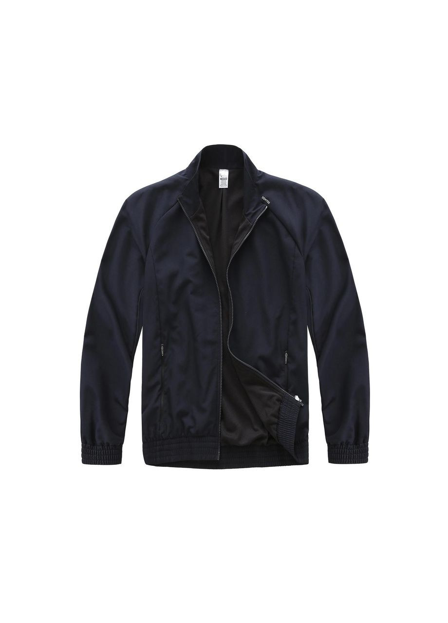 Синяя демисезонная мужская куртка fitness standard синяя. Domyos