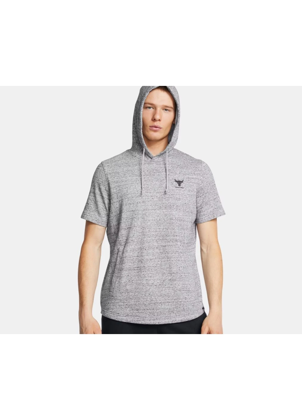 Серая оригинал 1387447 011 Under Armour Project Rock Payoff Short Terry Hoodie