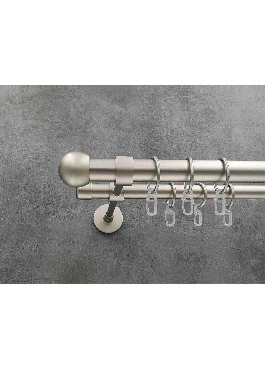 Карниз Шар болонь гладкая штанга двойной модерн 25/19 мм 300 см Сатин Quadrum (352781945)