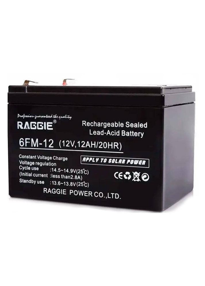 Аккумулятор 12В 12Ач RAGGIE Аккумулятор AGM (343036971)