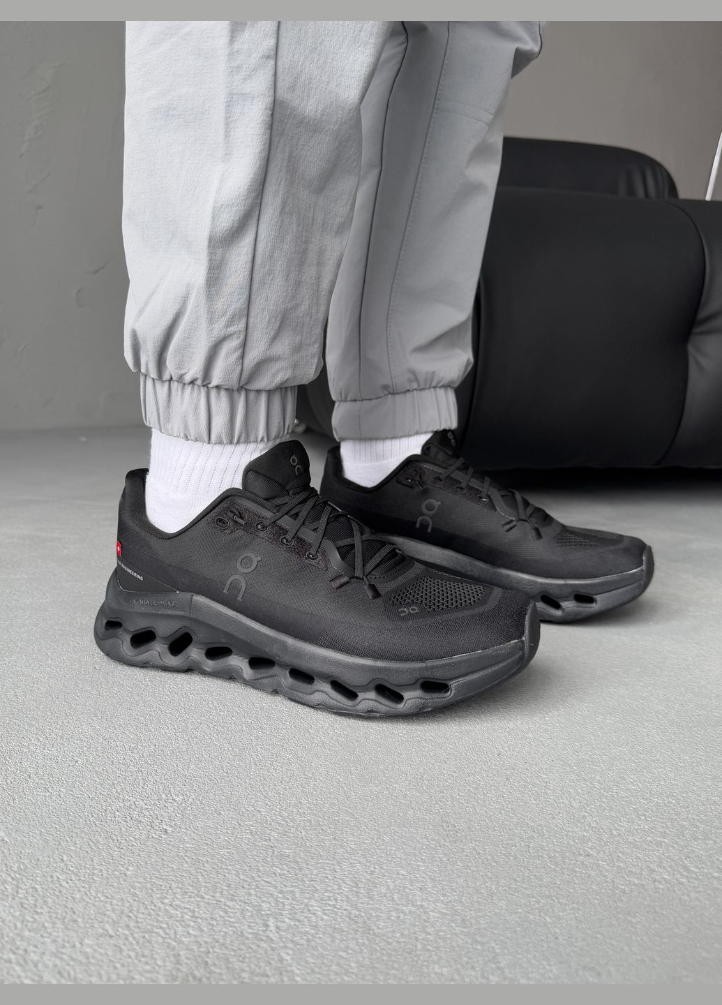 Чорні Осінні кросівки чоловічі loewe x cloudtilt total black | лоеве чорні No Brand