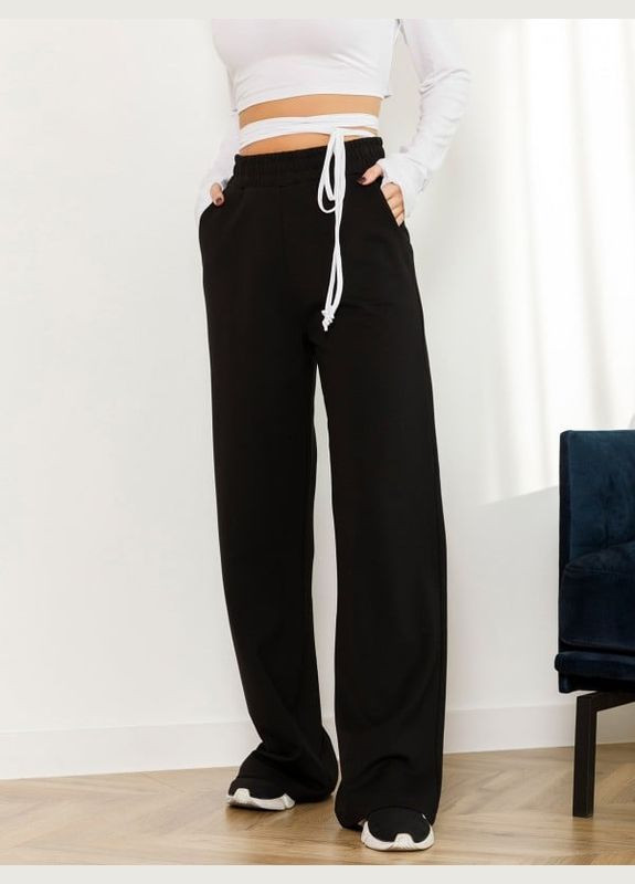 Черные брюки широкого кроя ISSA PLUS (280899107)