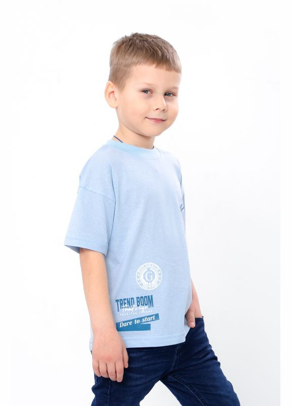 Голубая летняя футболка мальчику Носи своє