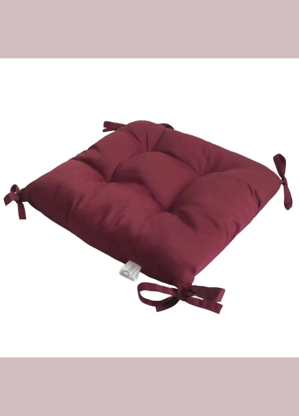 Подушка на стілець 55х55х8 см бордовий No Brand (324828495)