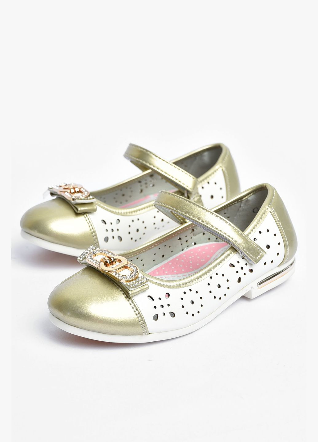 Балетки для дівчинки золотистого кольору Let's Shop без декору (331861851)