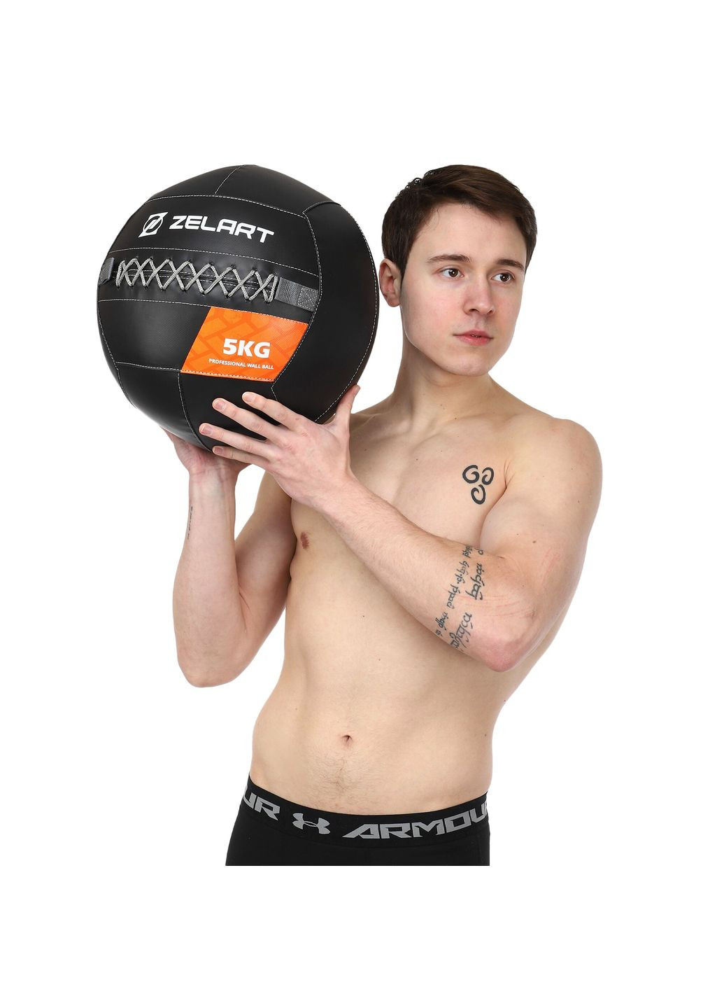 Мяч набивной медицинский для кроссфита WALL BALL Черный (вес 5 кг) TA-7822-5 Zelart (367617653)