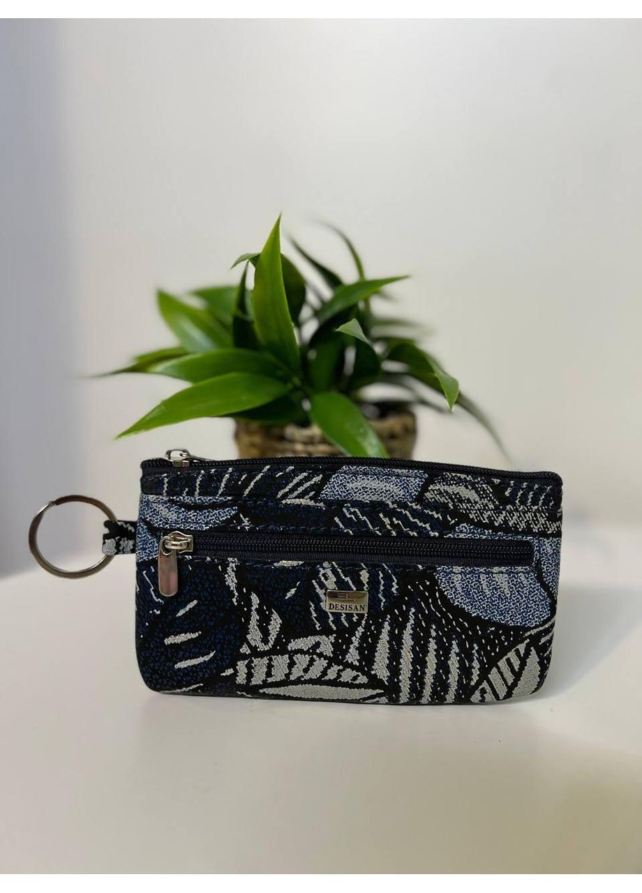 Ключниця жіноча натуральна шкіра лазерна обробка рослинний принт два кільця (10064-8) Desisan (368150507)