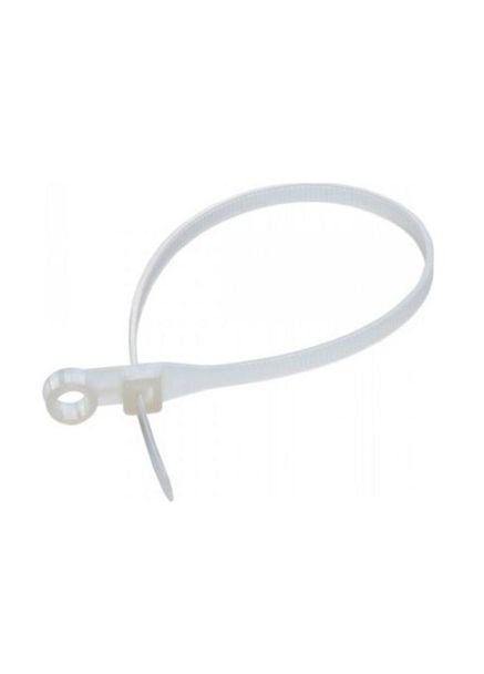 Хомут пластиковий з кільцем 4*150 мм бiлий, 100 шт No Brand (362493147)