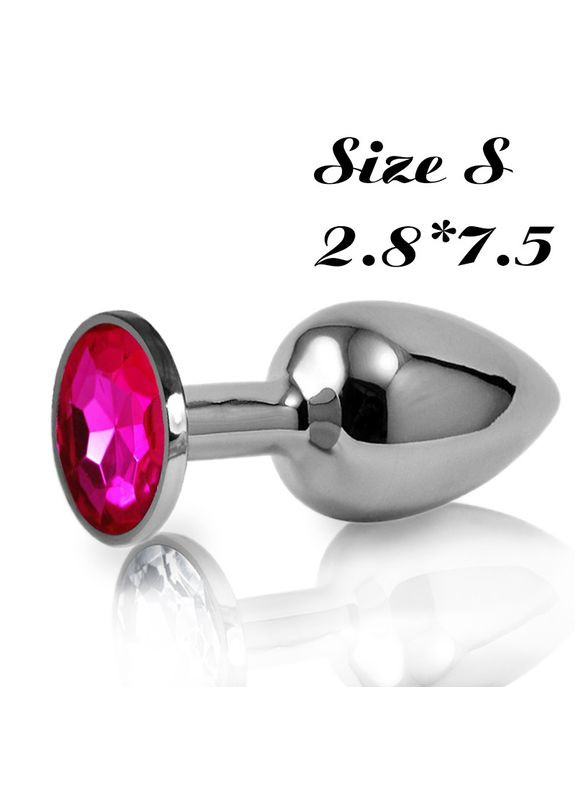 Мала пробка анальна S з блакитним стразом у чохлі 2.8*7.5 см Металева No Brand (340914612)