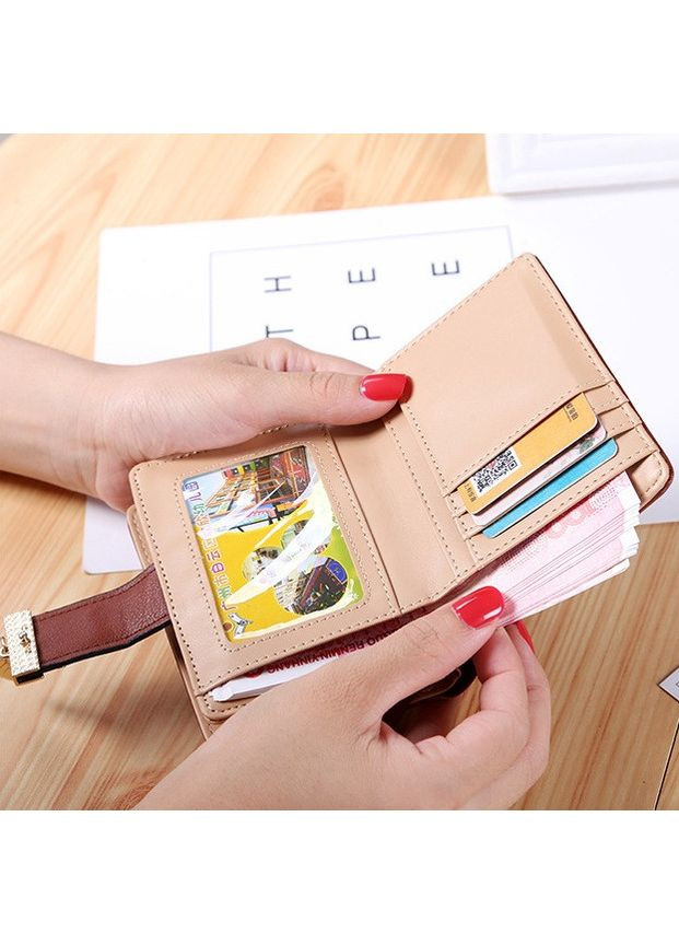 Жіночий маленький клатч гаманець зі штучної шкіри із горизонтальним дизайном чорний No Brand (351536803)