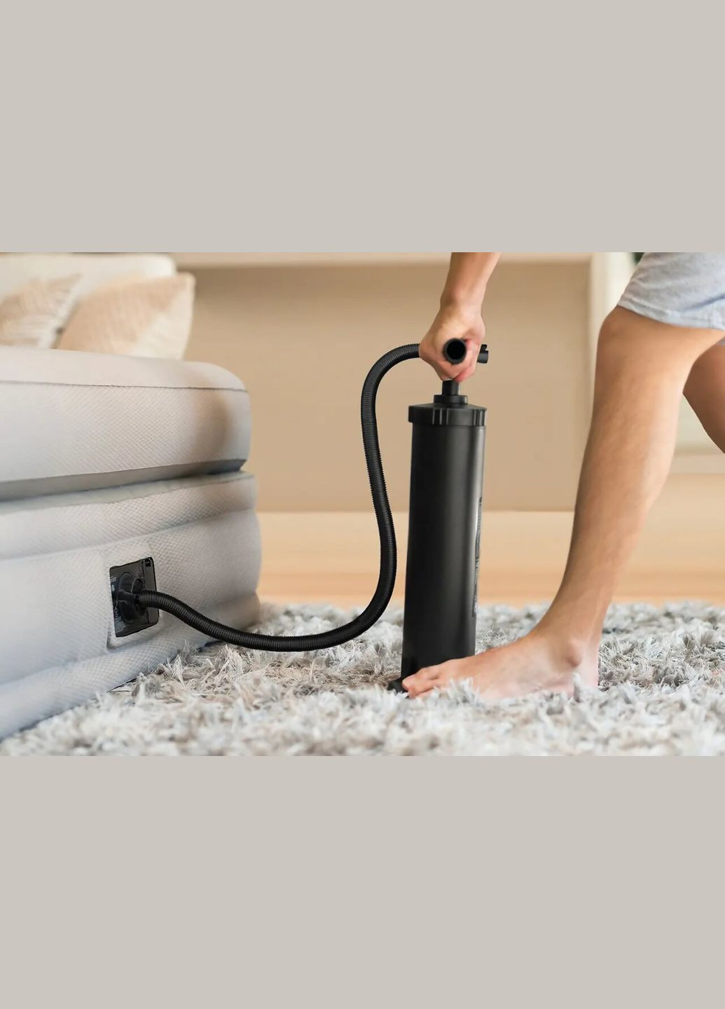 Ручний насос великий 68615 для надувних кіл, матраців, м'ячів, човнів, басейнів - 48 см Intex (295549605)