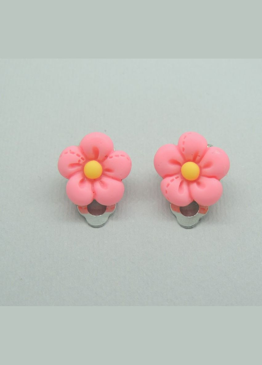 Кліпси сережки дитячі для вух без пробивання вуха сережки у вигляді квітки Мульти Ромашка жовта Liresmina Jewelry (293337373)