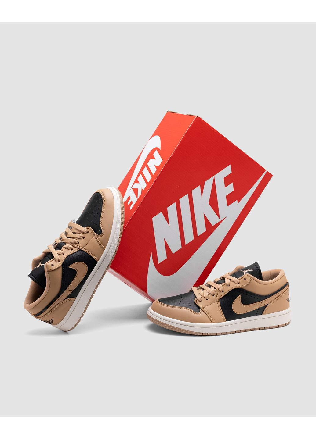 Комбіновані Осінні кросівки чоловічі nike air jordan 1 low gs desert найк аір джордан No Brand