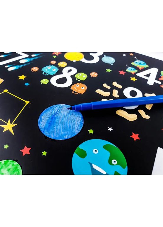 Навчальний килимок Зірка Вивчай-малюй-прай Алфавіт-Цифри для хлопчиків, 42х29.7 см () Zirka 976205 (328400676)
