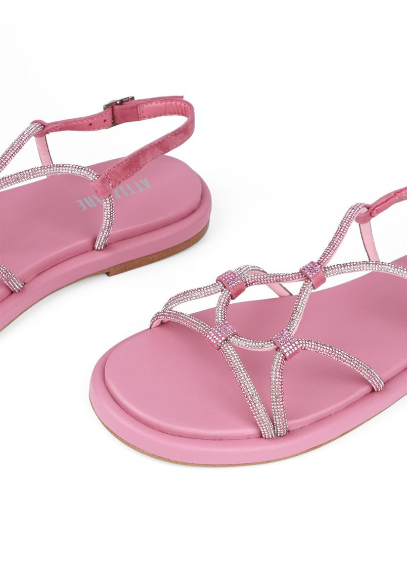 женские сандалии b005-7-3 розовый кожа Attizzare