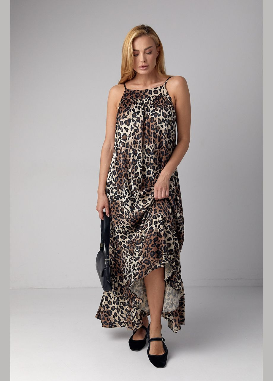Атласний сарафан з леопардовим принтом Lurex (294607083)