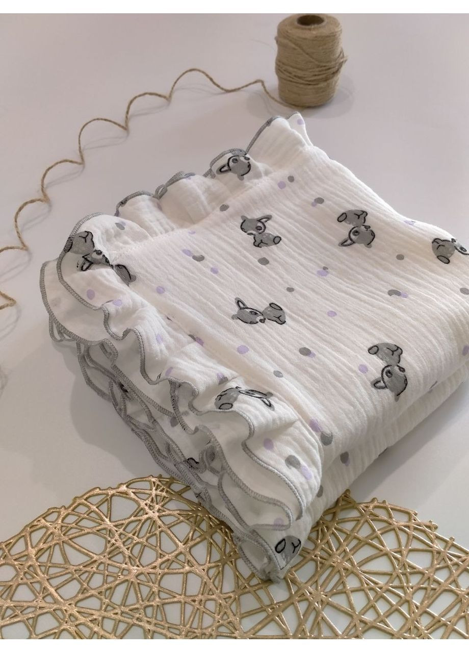 Мусліновий плед з рюшем, розмір 100*100 No Brand (371333969)