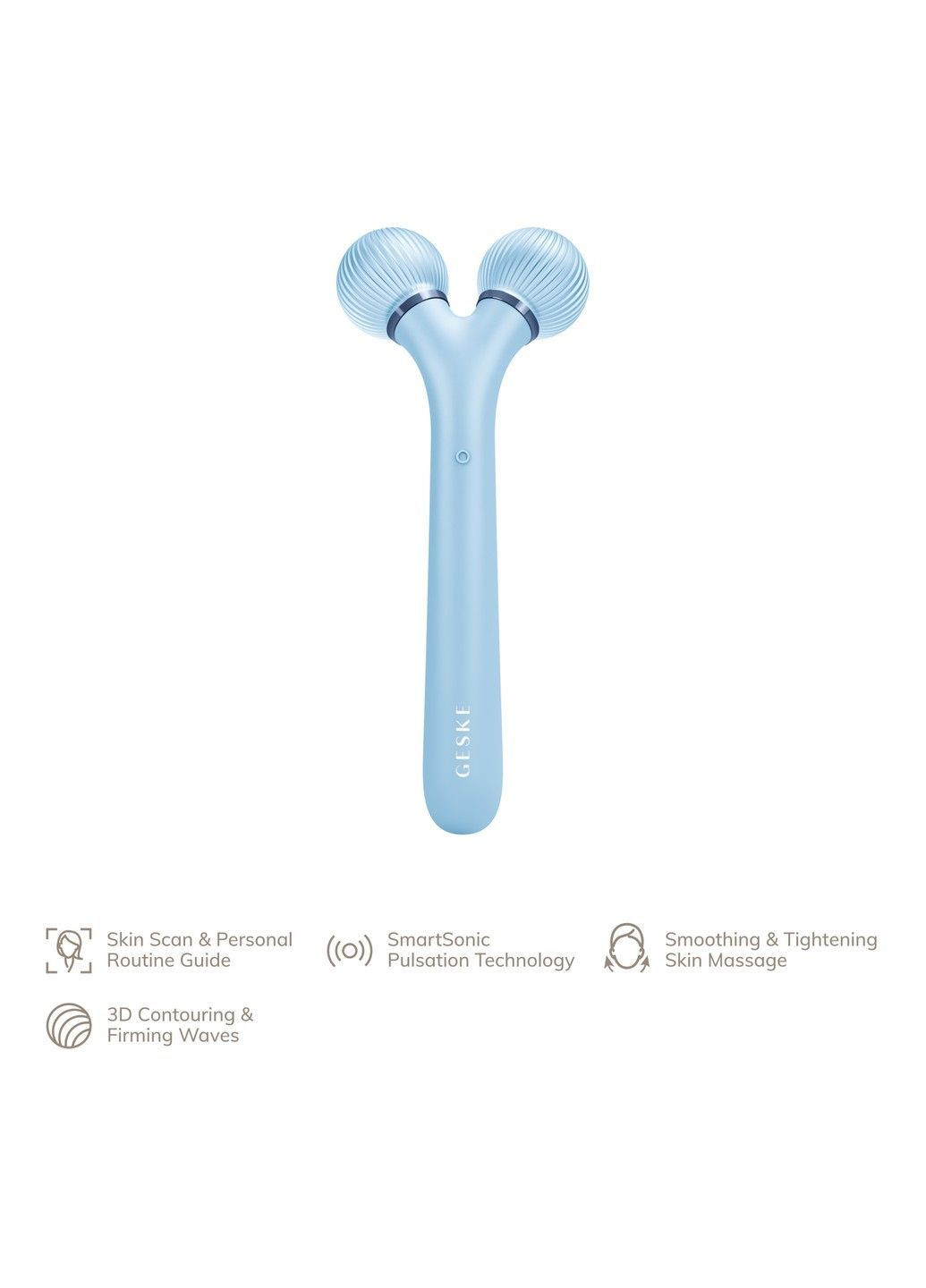 Електронний ультразвуковий ролик для обличчя Sonic Facial Roller 4в1 aquamarine GESKE (362567580)