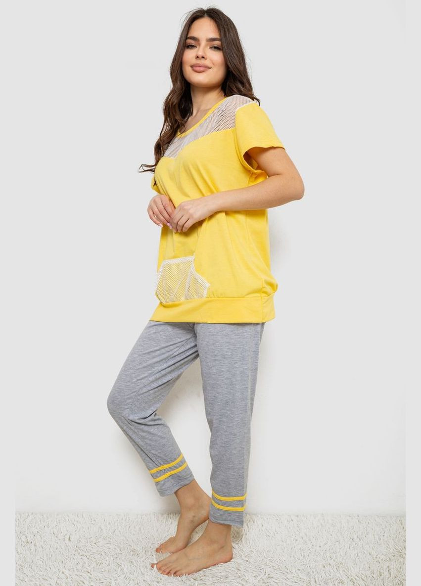 Желтая всесезон пижама женская с принтом,, 243r1600-032 Andi