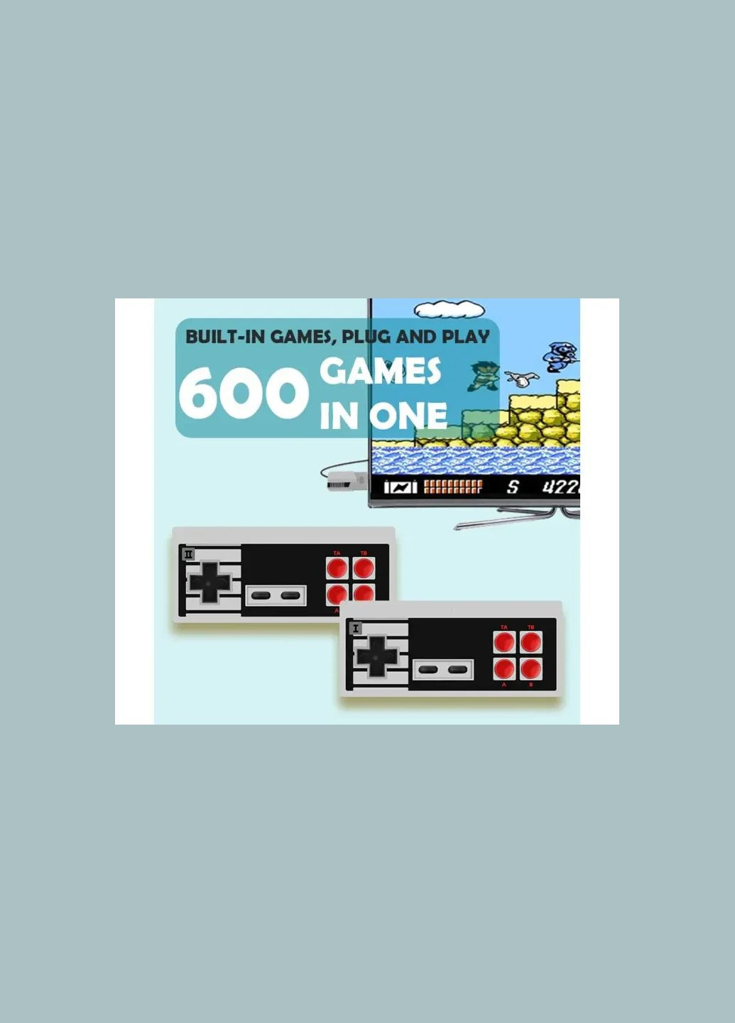 Игровая приставка Data Frog Dendy Y2 Pro AV - тюльпаны white/black No Brand (346496623)